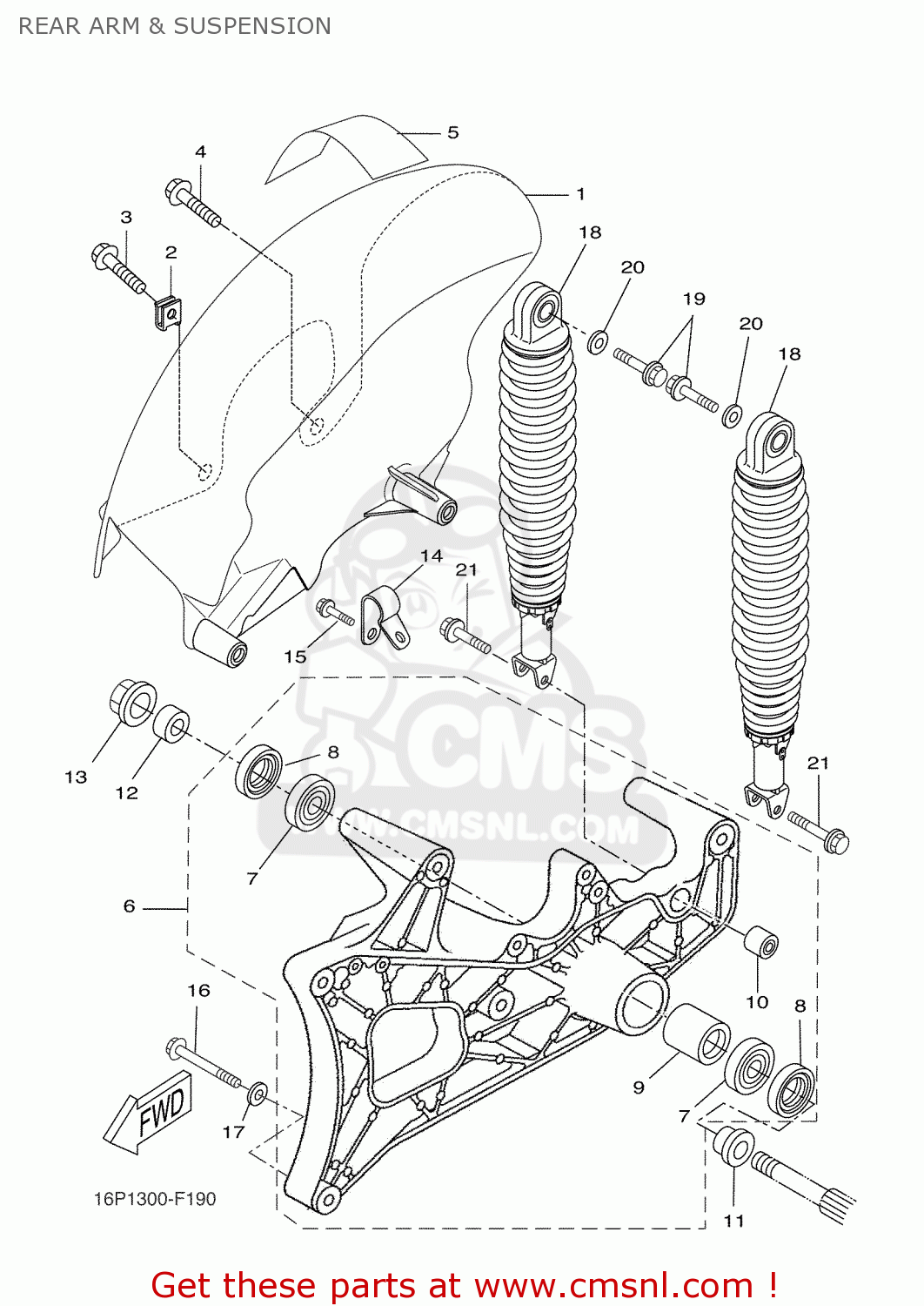 1B9F211001: Rear Arm Comp. Yamaha - buy the 1B9-F2110-01 at CMSNL