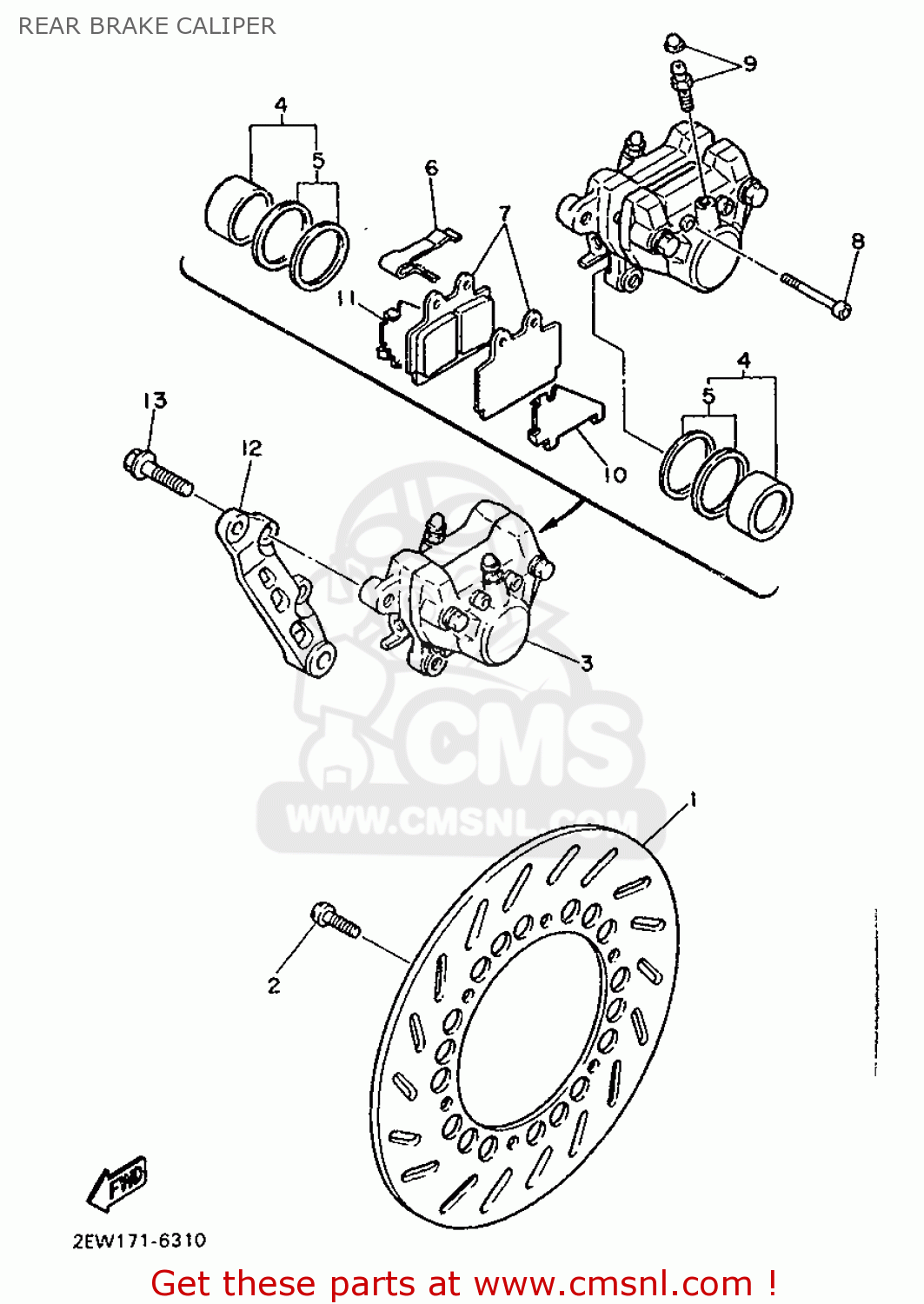 BRACKET, CALIPER for FZ600 1988 3BX FRANCE 283BX351F1 order at CMSNL
