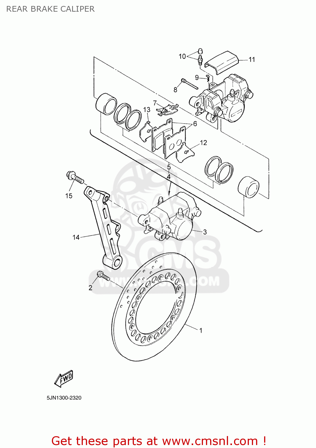 5JNF581901 Bracket, Caliper Yamaha buy the 5JNF58190100 at CMSNL
