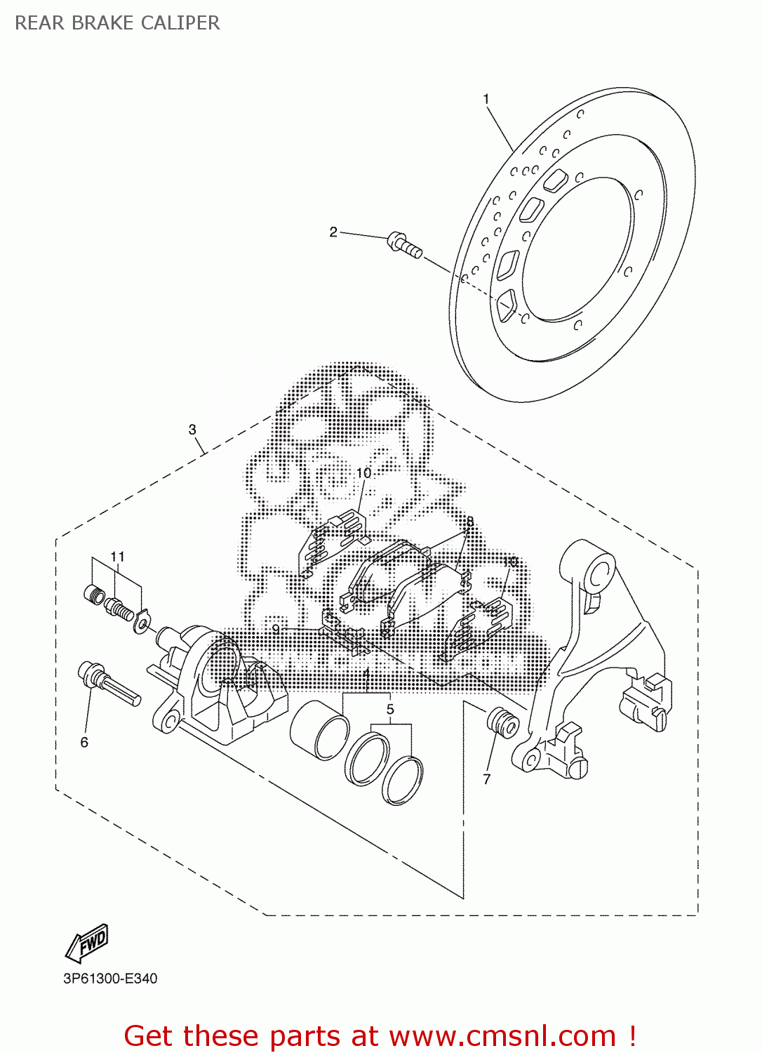 1D7W005700 Piston Assy, Caliper Yamaha buy the 1D7W005700 at CMSNL