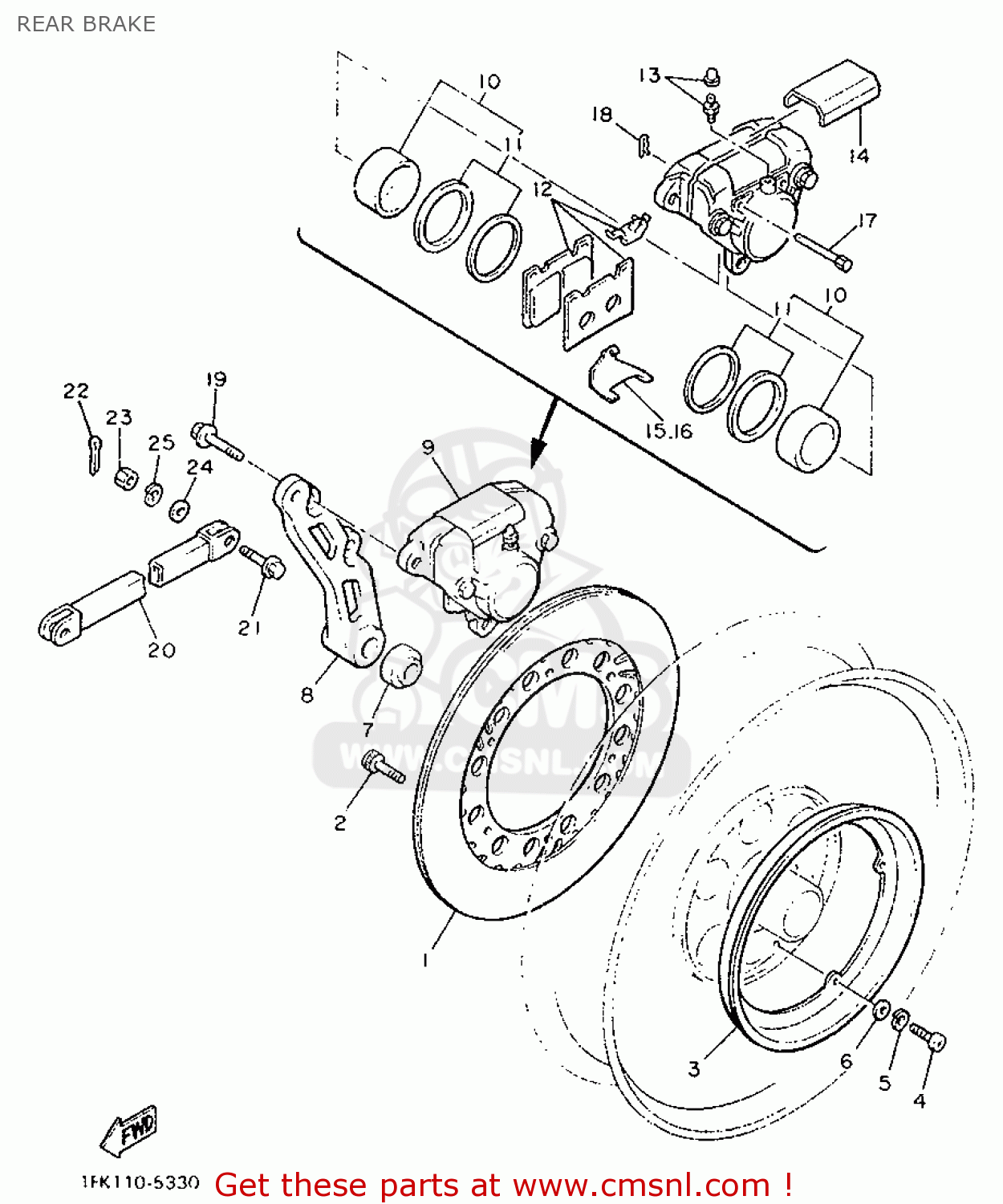 Yamaha BRAKE PAD KIT, FRONT (NAS) 1FKW004500 Yamaha BRAKE PAD KIT, FRONT (NAS) 1FKW004500