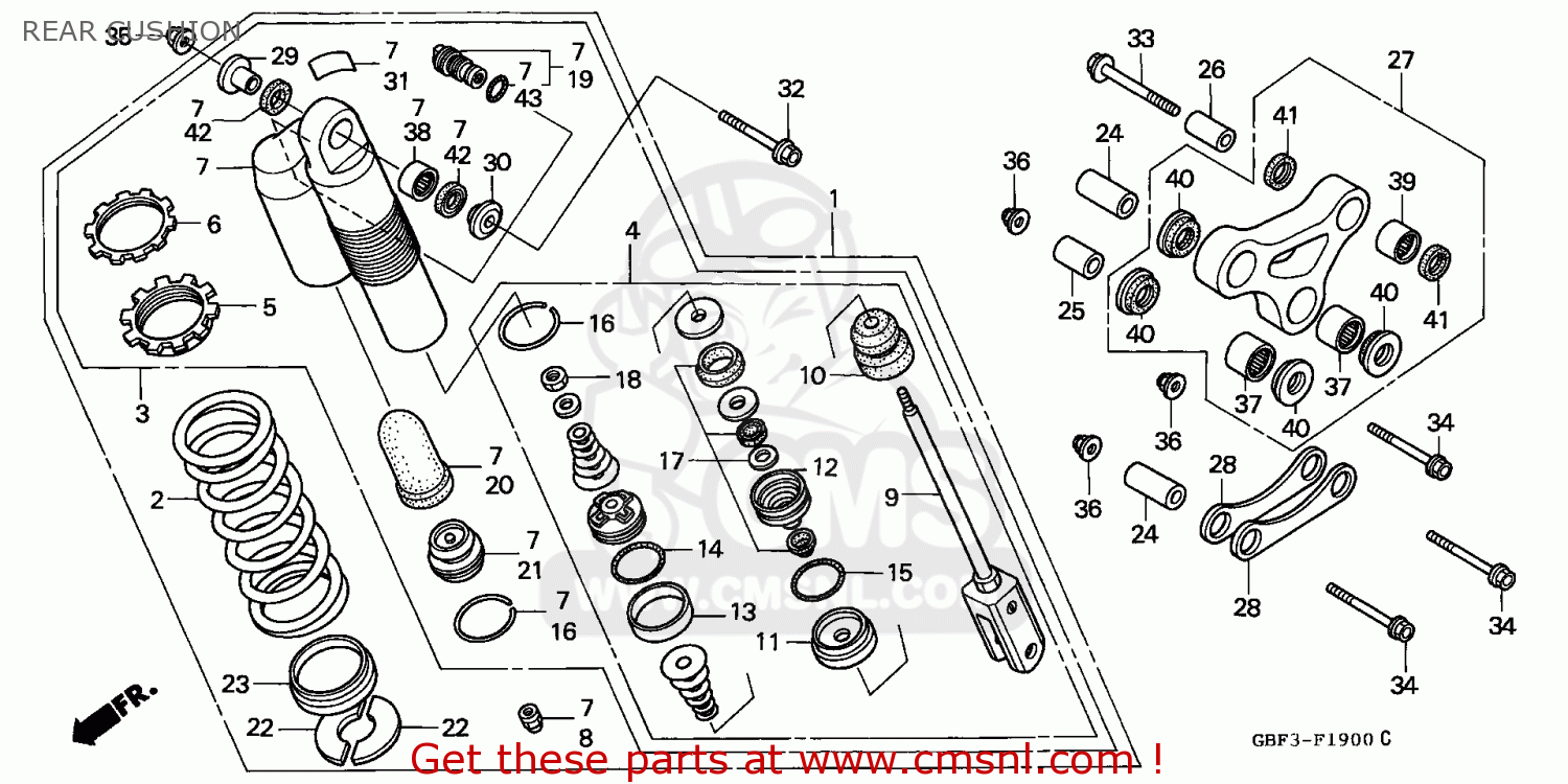 52400GBFA31: Cushion Assy Rear Honda - buy the 52400-GBF-A31 at CMSNL