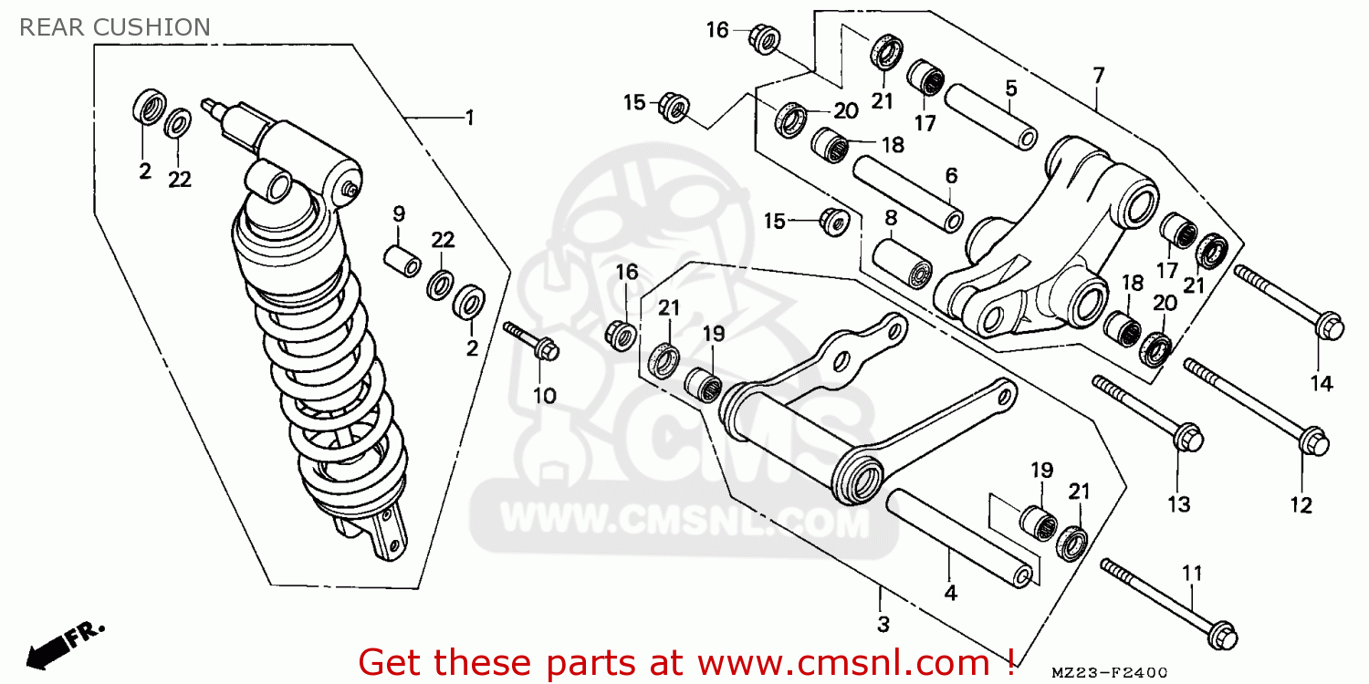 Genuine Honda 52400-HR3-A21 Rear Shock Cushion Assembly For 2014-2022 TRX420 Rancher ATV