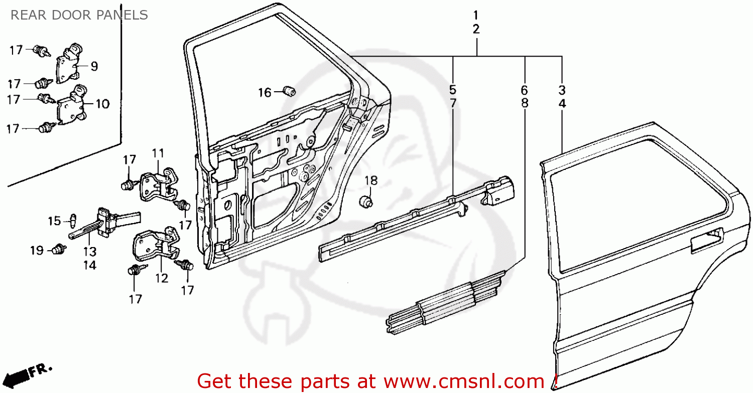 67550SE3A00ZZ: Pnl Comp.,l.rr Dr Honda - buy the 67550-SE3-A00ZZ at CMSNL