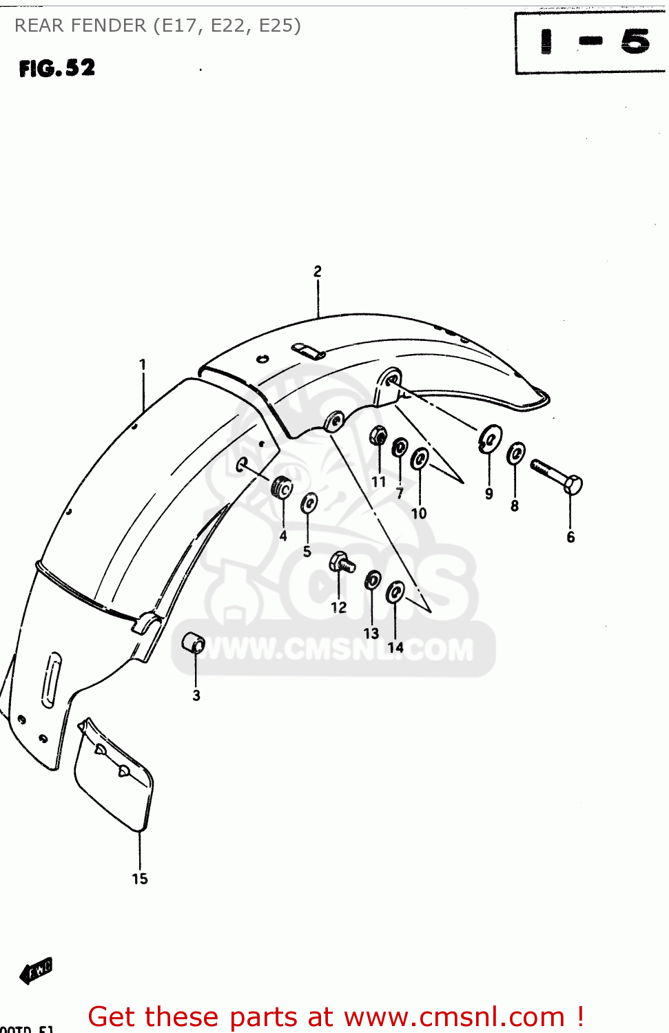 6311044250: Body, Rear Fender Rear Suzuki - buy the 63110-44250 at CMSNL