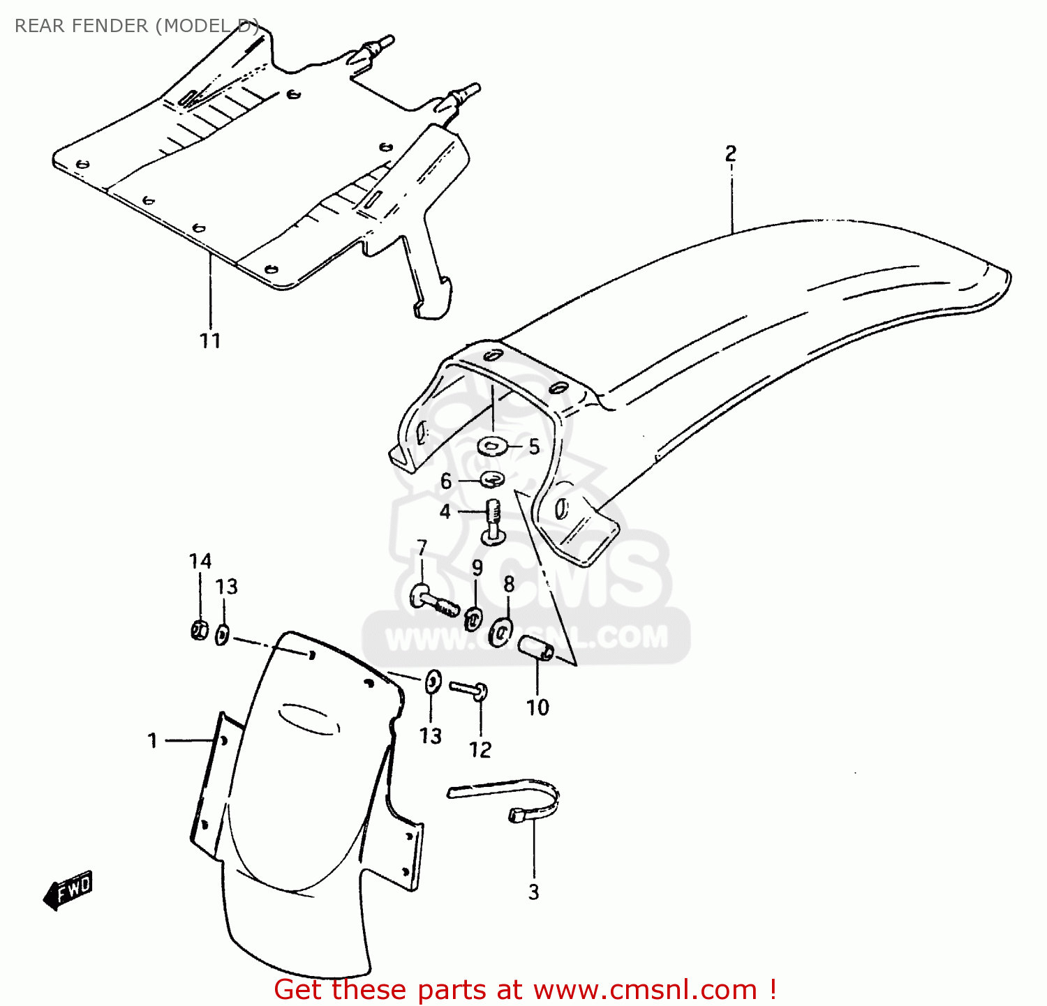 6311214310: Fender,rear Suzuki - buy the 63112-14310 at CMSNL