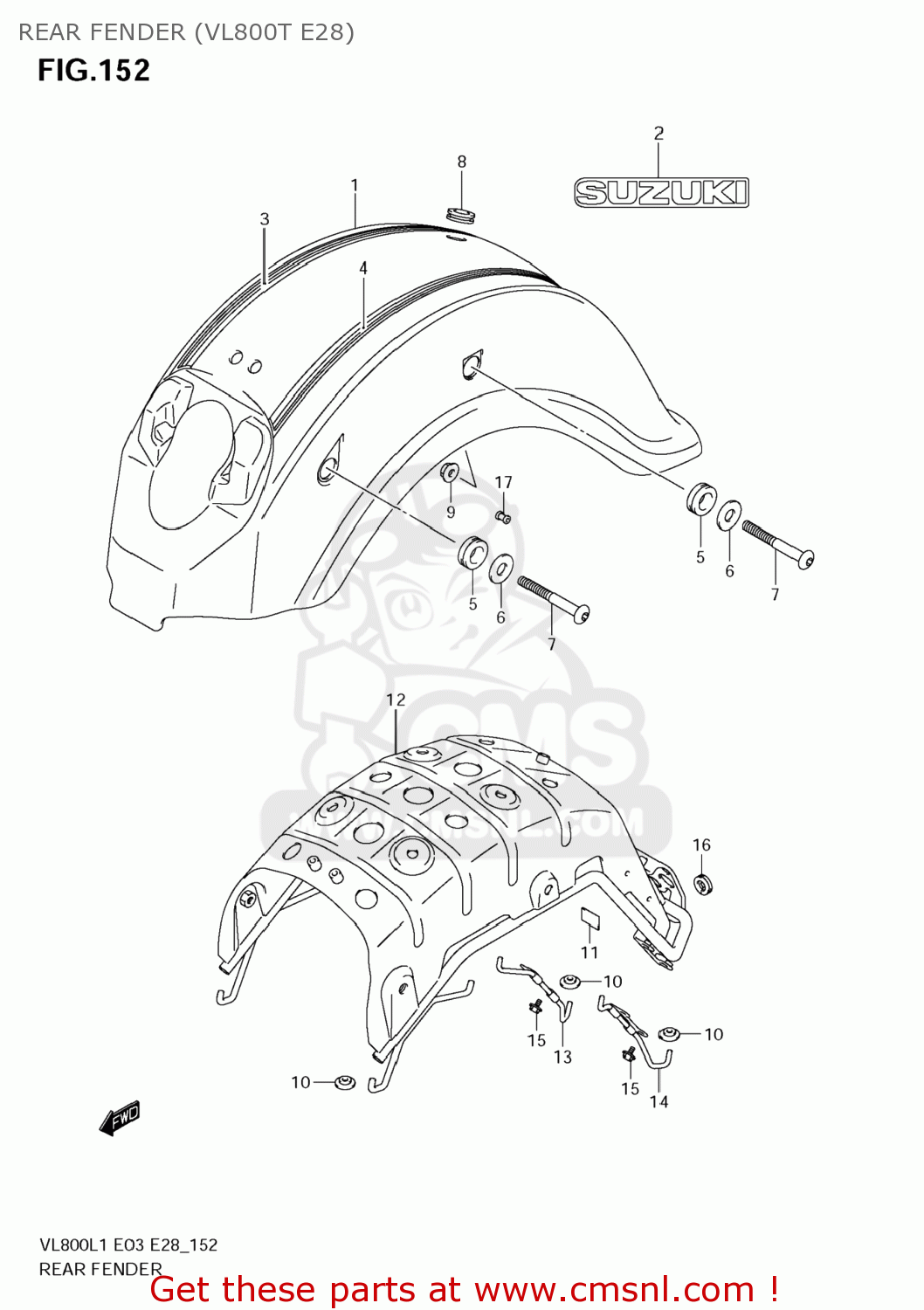 6311043H20JEZ: Fender,rr Suzuki - buy the 63110-43H20-JEZ at CMSNL