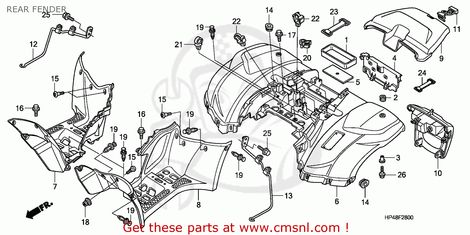 80110HP5C10ZA: Fender Set, Rr. (wl) Honda - buy the 80110-HP5-C10ZA at ...