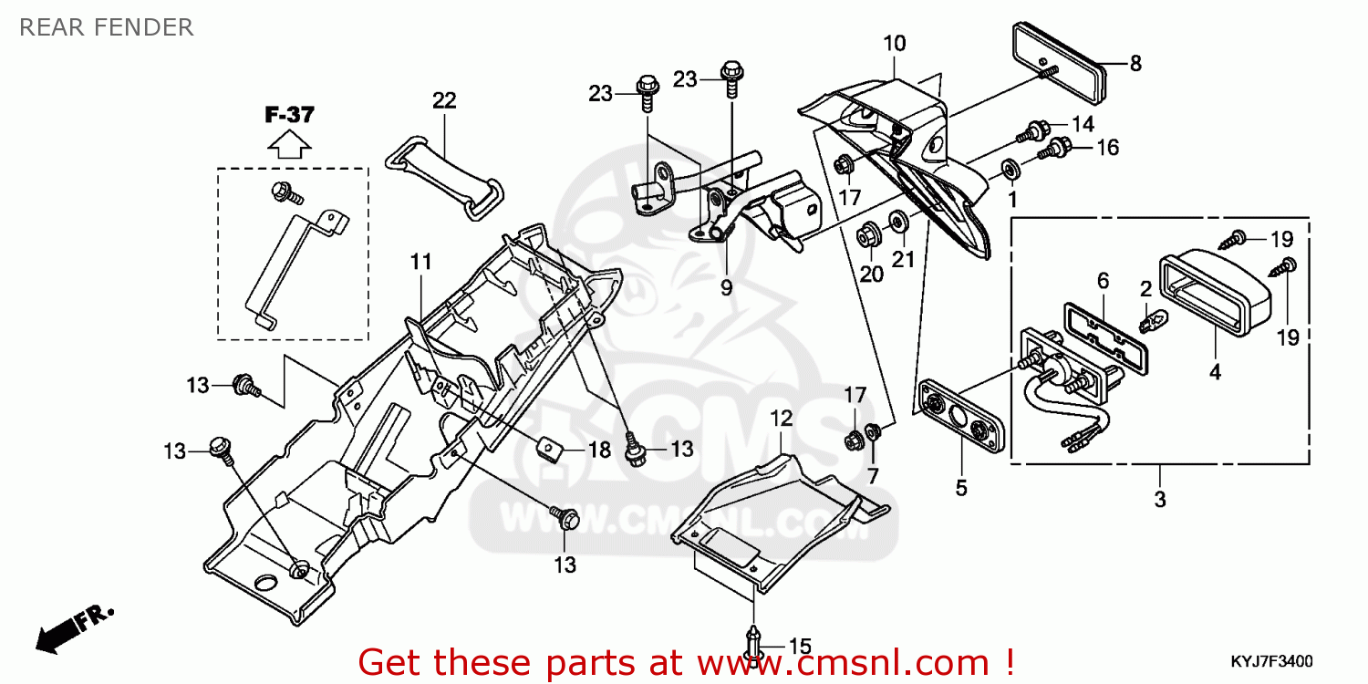 80101KYJ900: Fender,rear B Honda - Buy The 80101-KYJ-900 At CMSNL