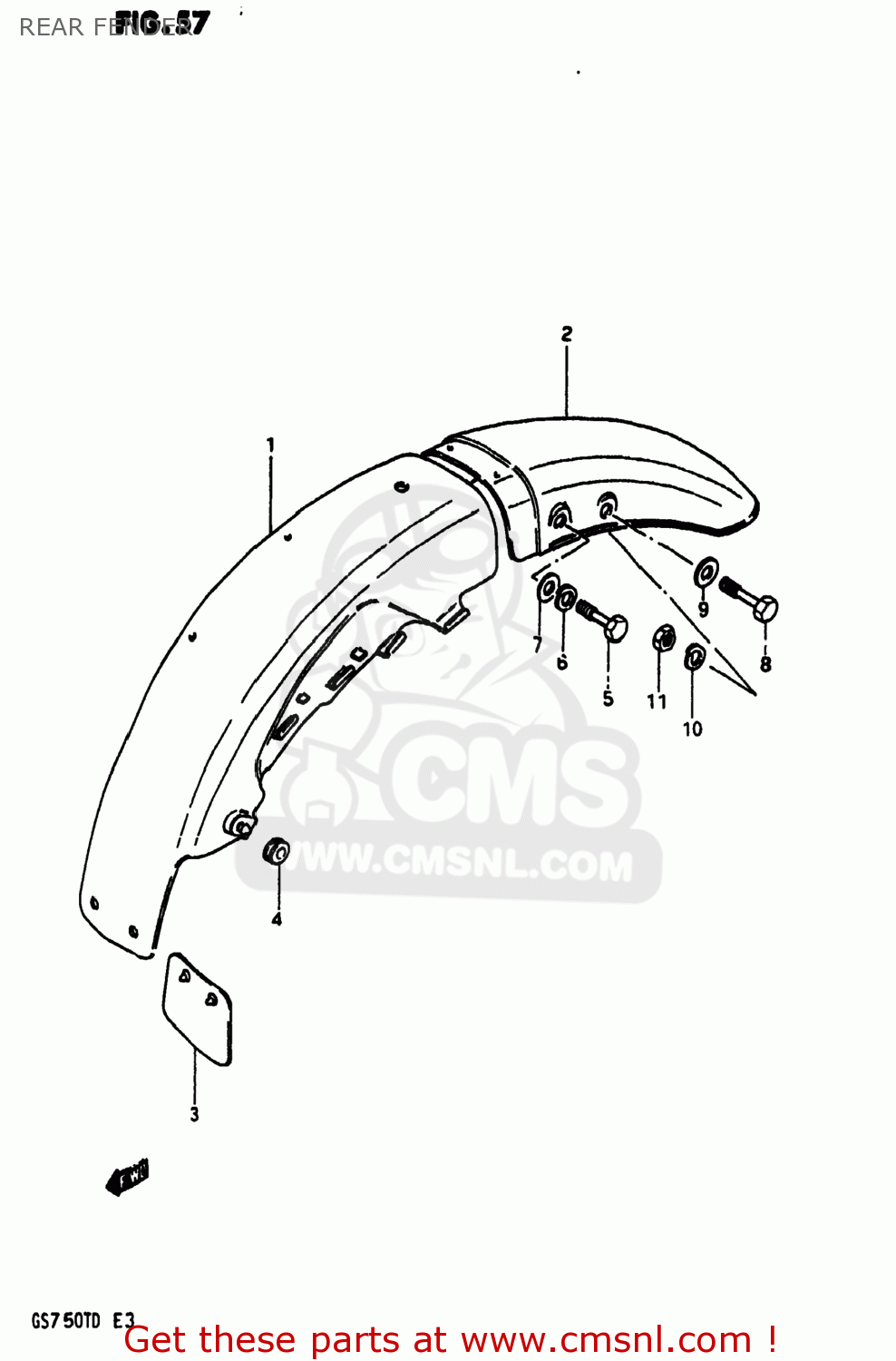 6311045900: Fender,rear Suzuki - buy the 63110-45900 at CMSNL