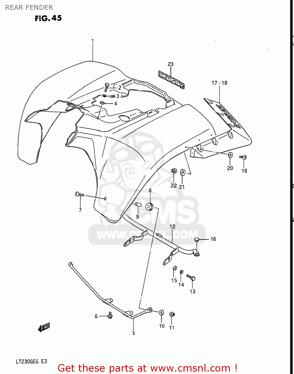 Suzuki FENDER,REAR 6311118A0000N Suzuki FENDER,REAR 6311118A0000N