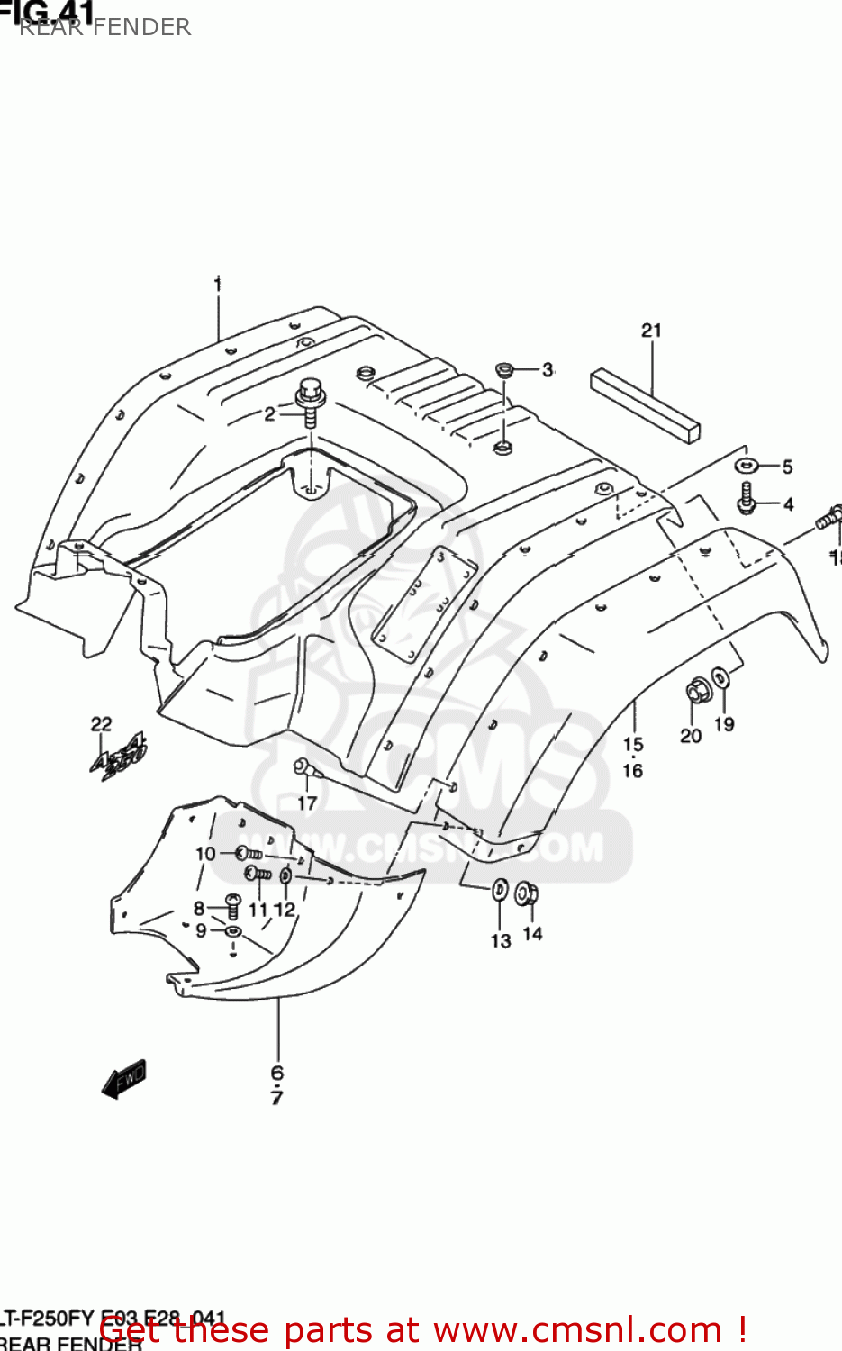 Suzuki FENDER,RR 6311139DA1Y9N Suzuki FENDER,RR 6311139DA1Y9N