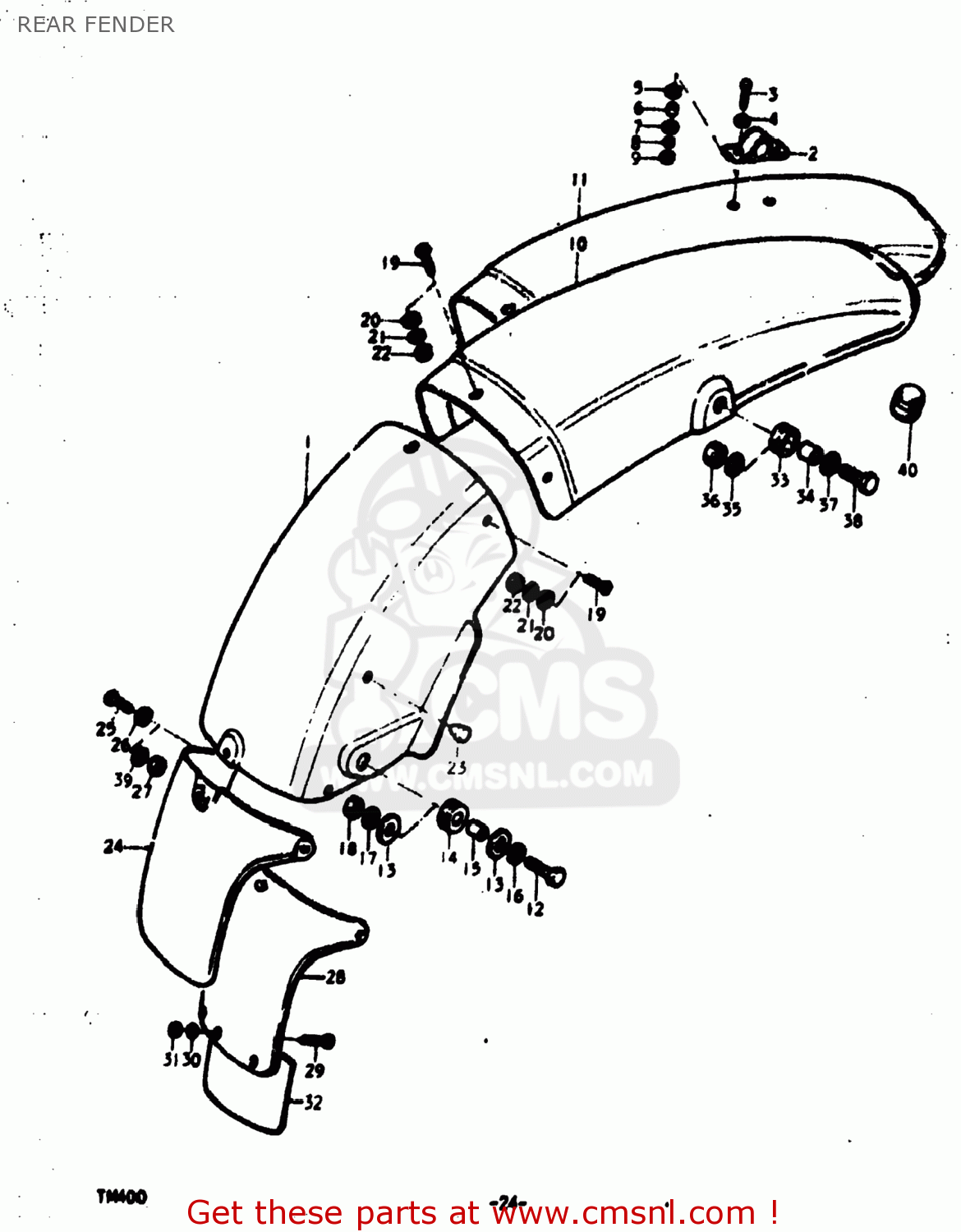 6311330100184: Fender,rear Suzuki - buy the 63113-30100-184 at CMSNL