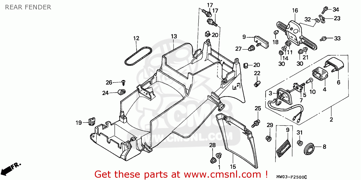 80100MAS610: Fender,rear Honda - Buy The 80100-MAS-610 At CMSNL