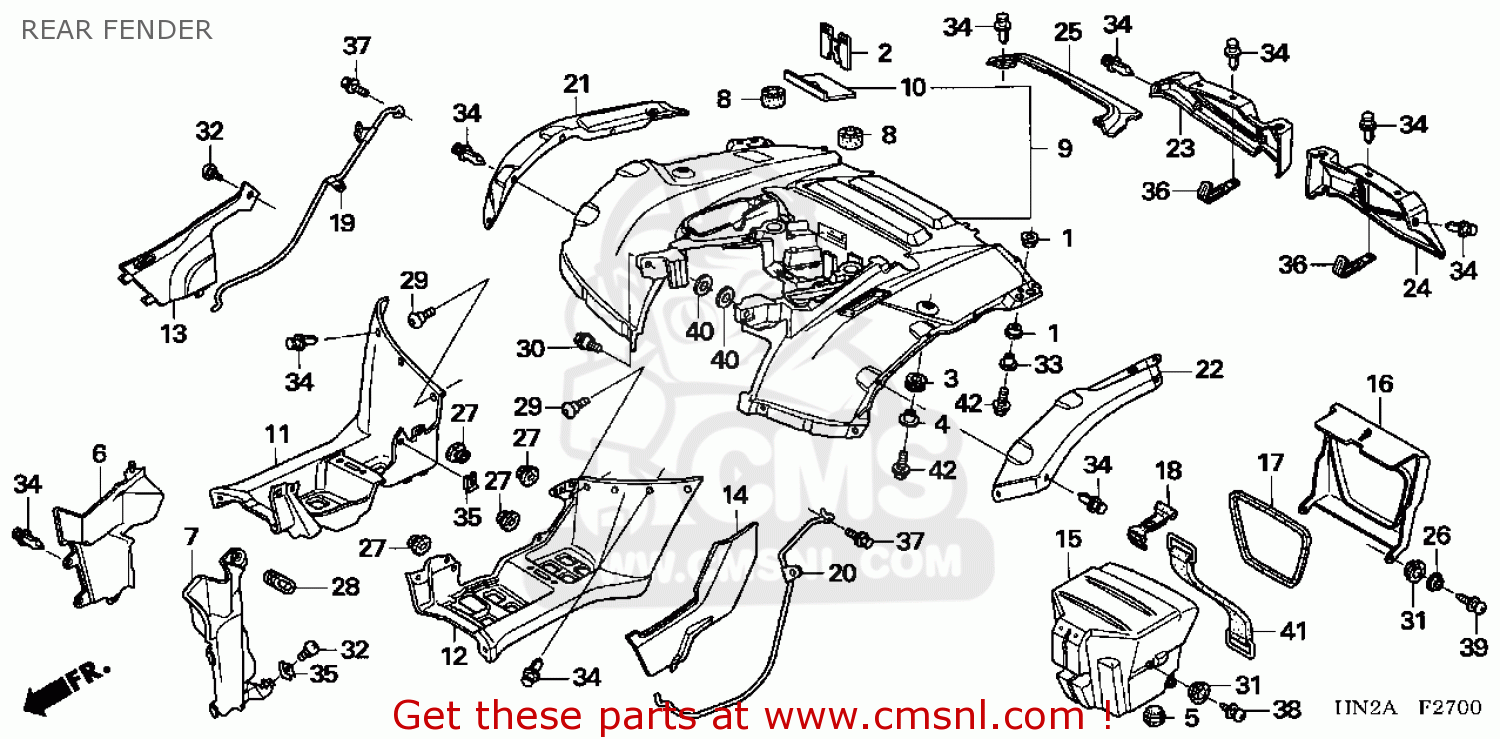 80100HP0A00ZE: Fender,rear *nh1* Honda - buy the 80100-HP0-A00ZE at CMSNL