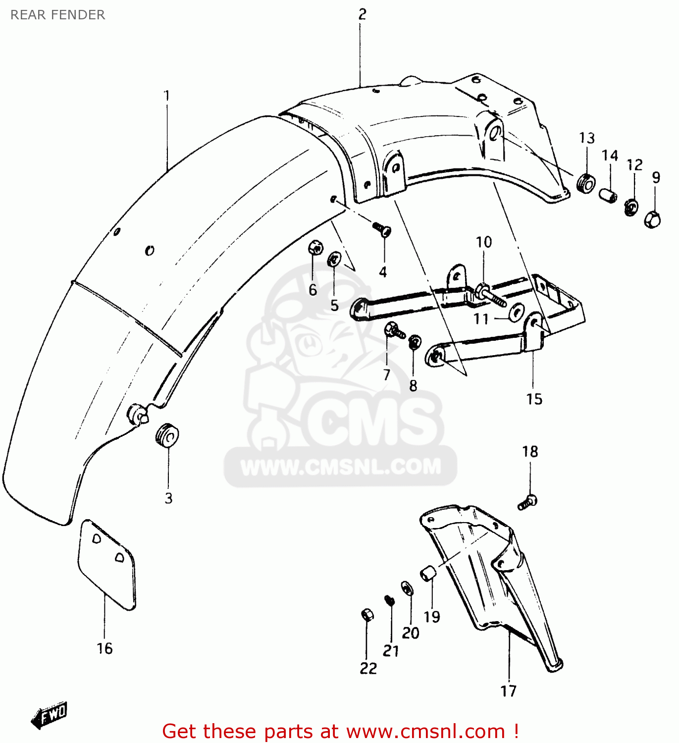 6331133210: Extension, Rear Fender Suzuki - buy the 63311-33210 at CMSNL