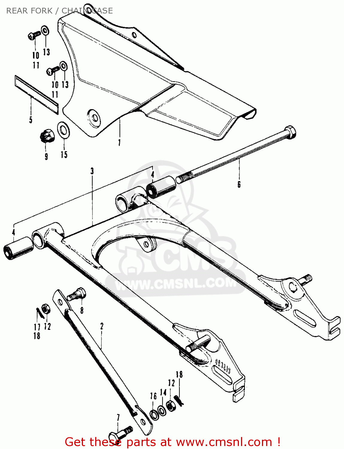 52100118000S Swingarm *nh10m* Honda buy the 52100118000S at CMSNL