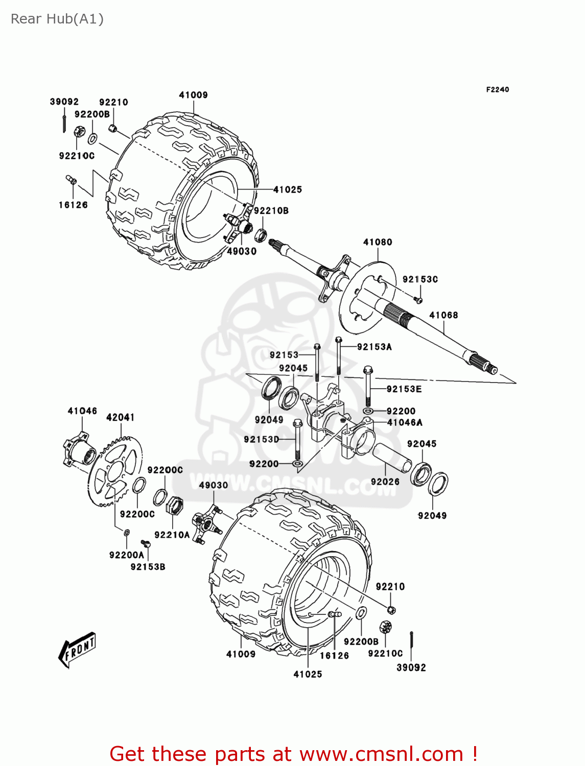 92153S274: Bolt,rear Axle Kawasaki - buy the 92153-S274 at CMSNL