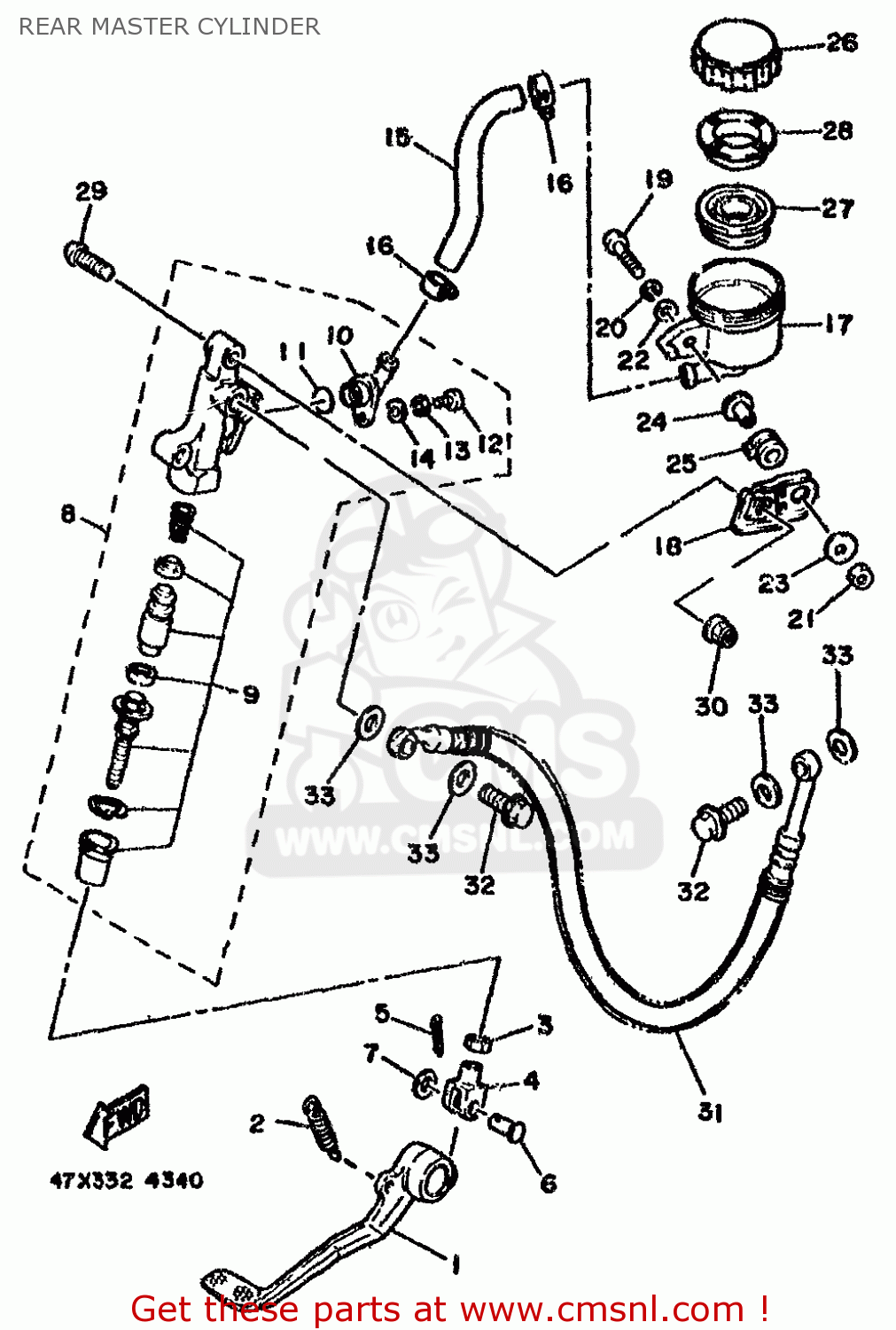 47X2585050: Master Cylinder Assy Yamaha - buy the 47X-25850-50 at CMSNL