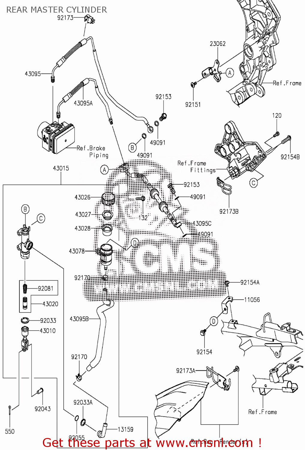 Kawasaki HOSE-BRAKE,HU- 430950698 Kawasaki HOSE-BRAKE,HU- 430950698