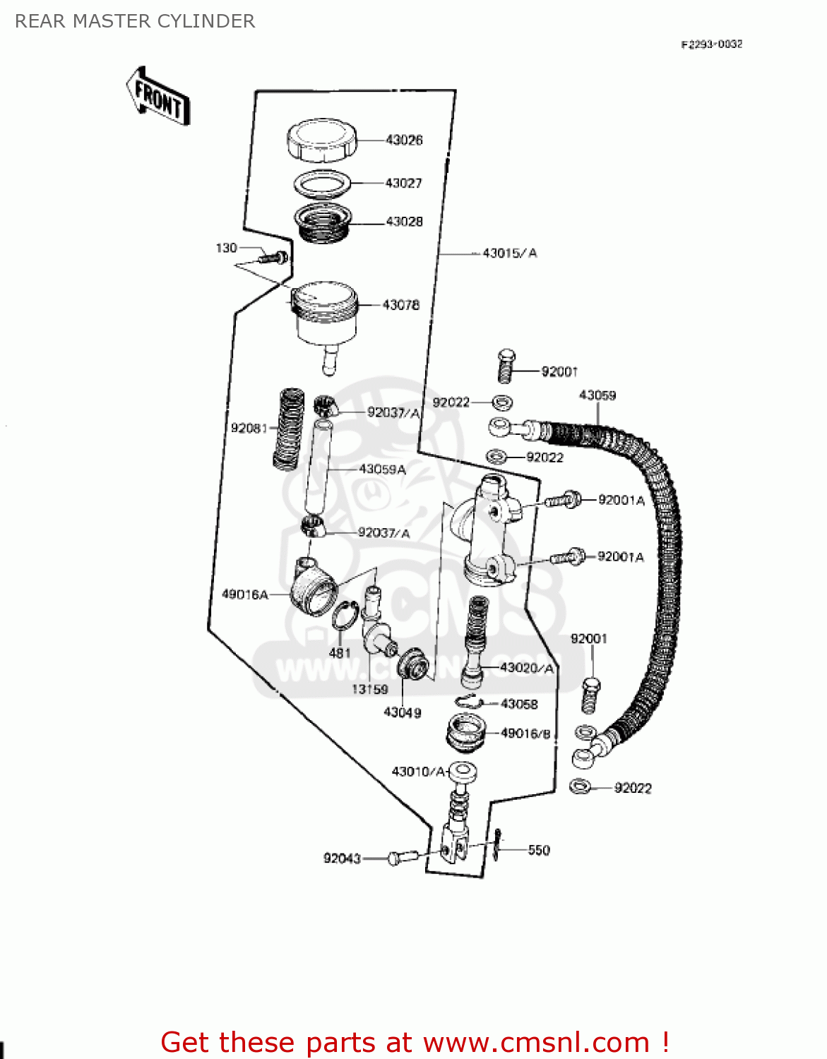 MASTER CYLINDER ASSEMBLY for KZ1100D1 SPECTRE 1982 USA CANADA order at CMSNL
