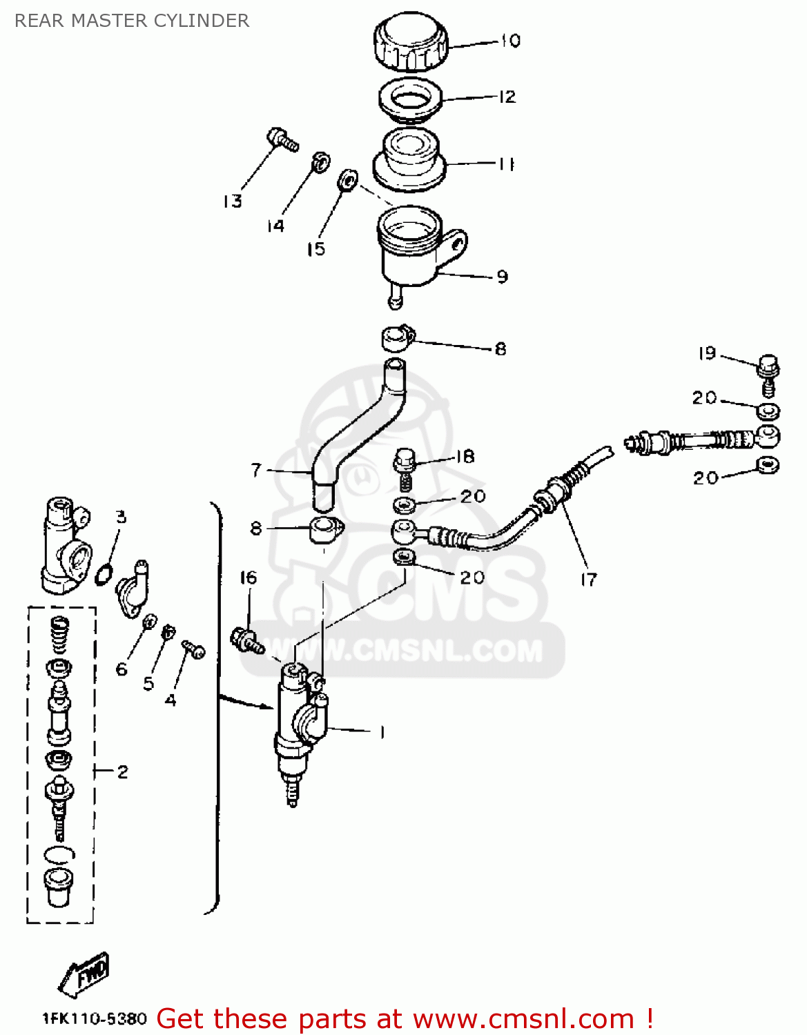 1FK2587401 Hose, Brake Yamaha buy the 1FK2587401 at CMSNL