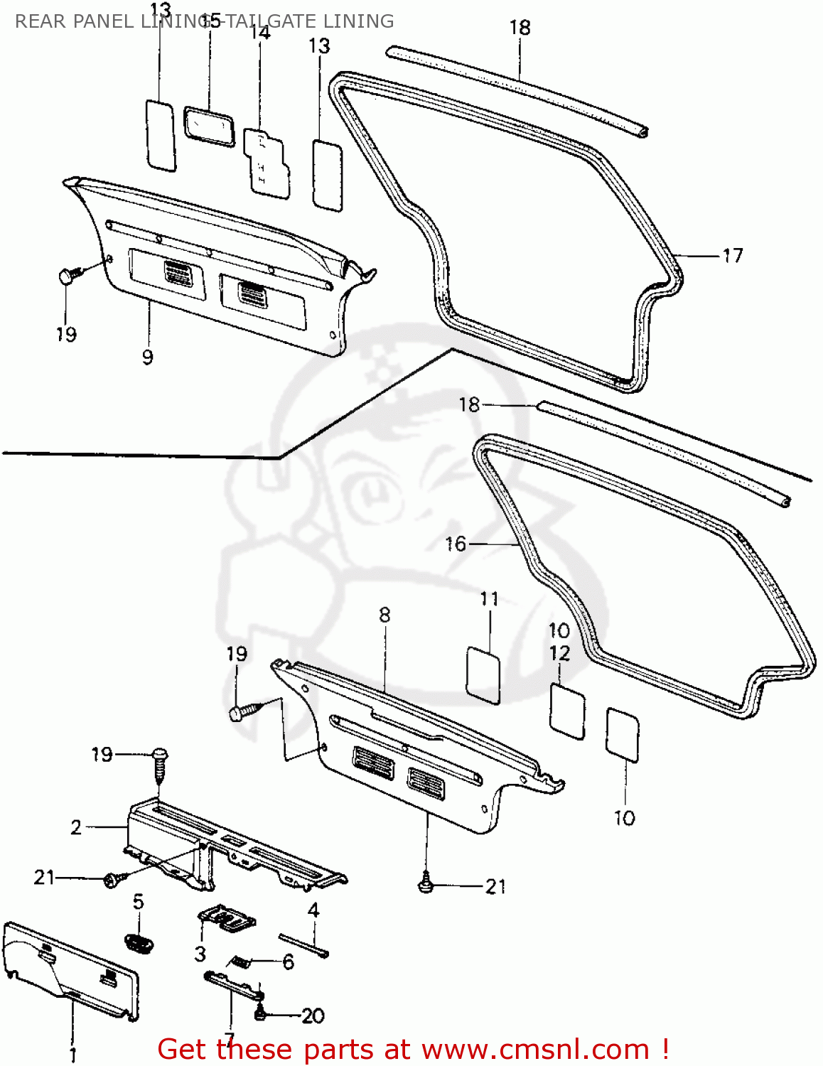 LNG,RR.PNL*B-30L* for CIVIC HTBK/WAGON 1982 (C) 3DR FE 1300 (KA,KH,KL ...