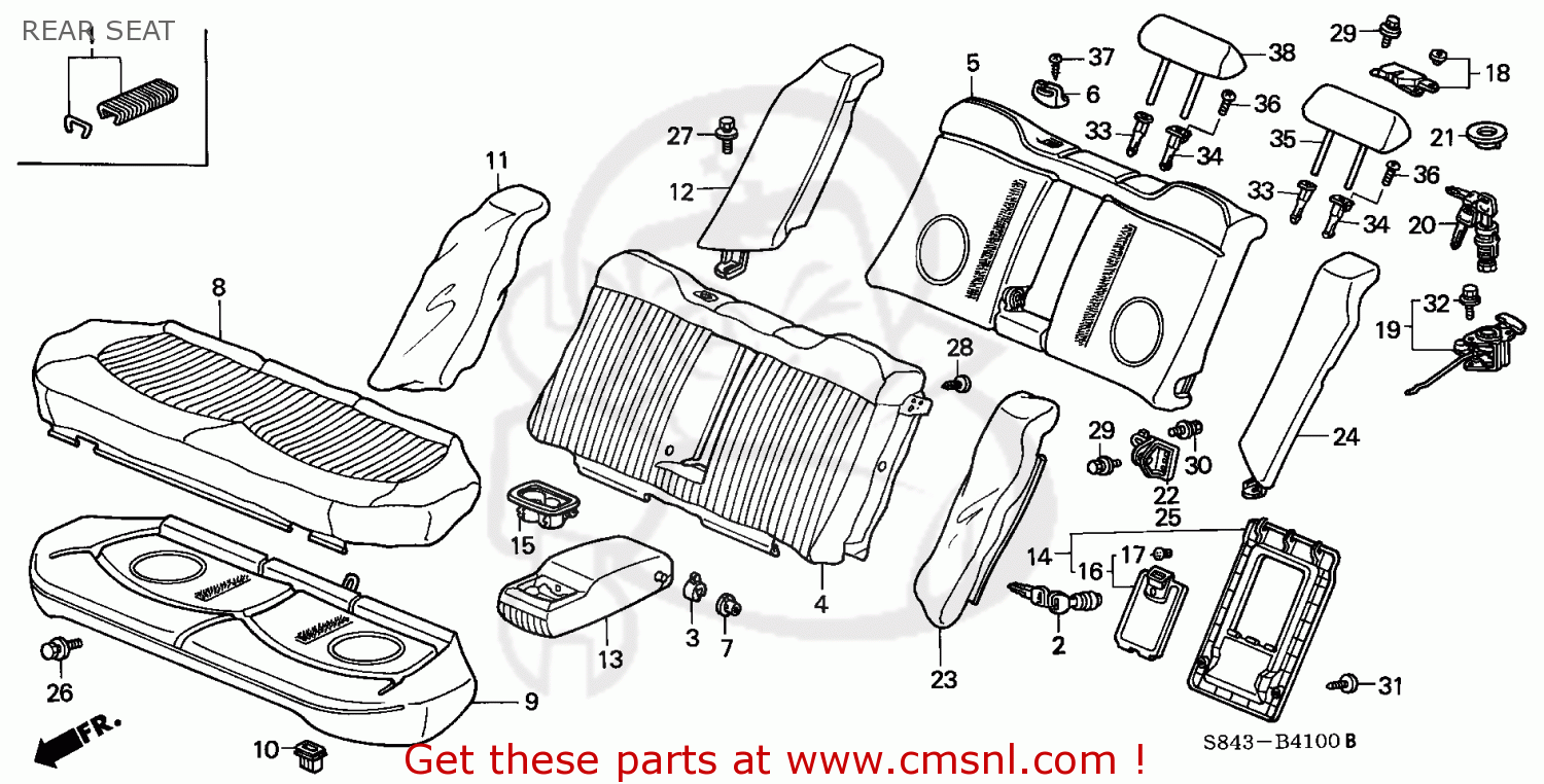 82180S4KA12ZA Armrest Assy. *b95l* Honda buy the 82180S4KA12ZA at