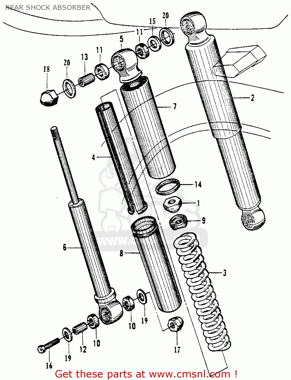 The CA200 1963 USA GUIDE CUSHION is shown as item 4 on the schematic.