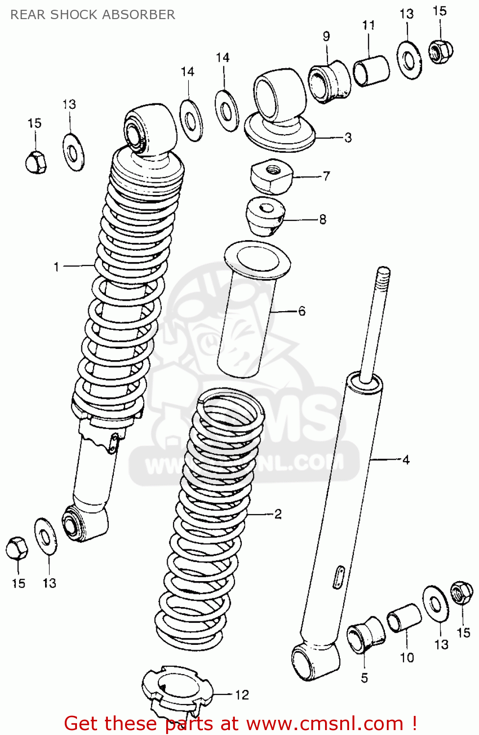 SHOCK ABSORBER, RR. for XR75 K0 1973 USA - order at CMSNL