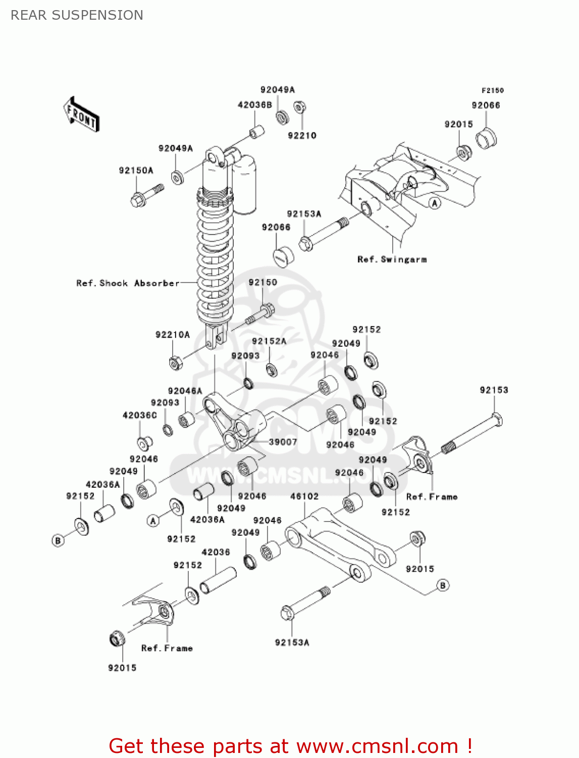 461020008: Rod,suspension Kawasaki - buy the 46102-0008 at CMSNL