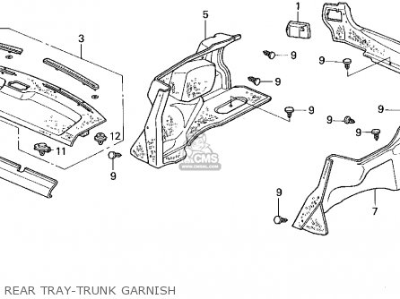 84500SR4A10ZA: Tray, Rr. *nh178l* Honda - buy the 84500-SR4-A10ZA at CMSNL