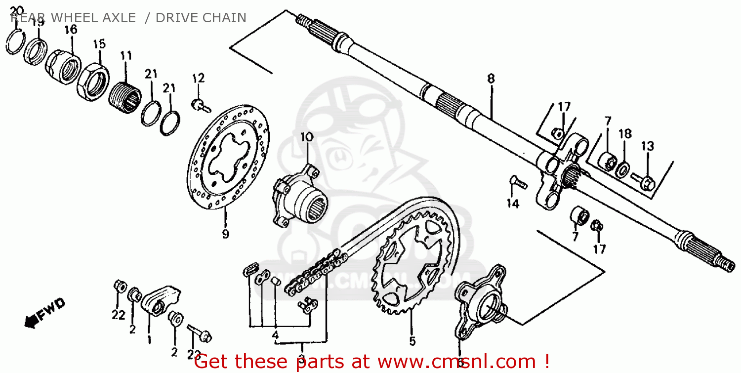 NUT B,AXLE For ATC250R 1985 (F) USA - Order At CMSNL