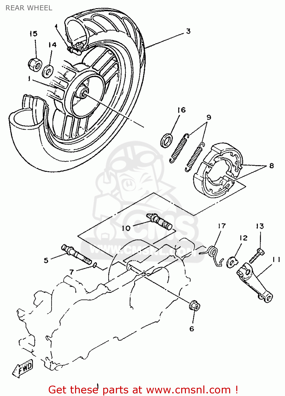 4KHF533800: Cast Wheel, Rear Yamaha - buy the 4KH-F5338-00 at CMSNL