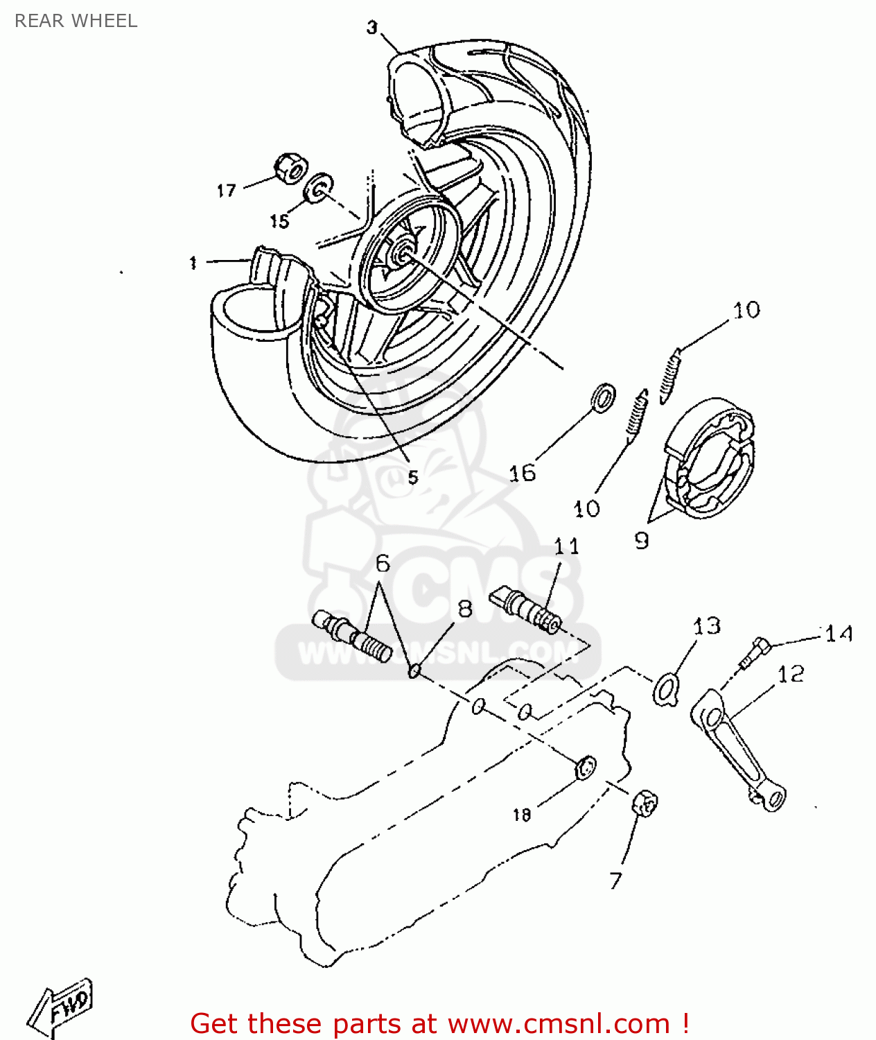 4TDF533830: Cast Wheel, Rear Yamaha - buy the 4TD-F5338-30 at CMSNL