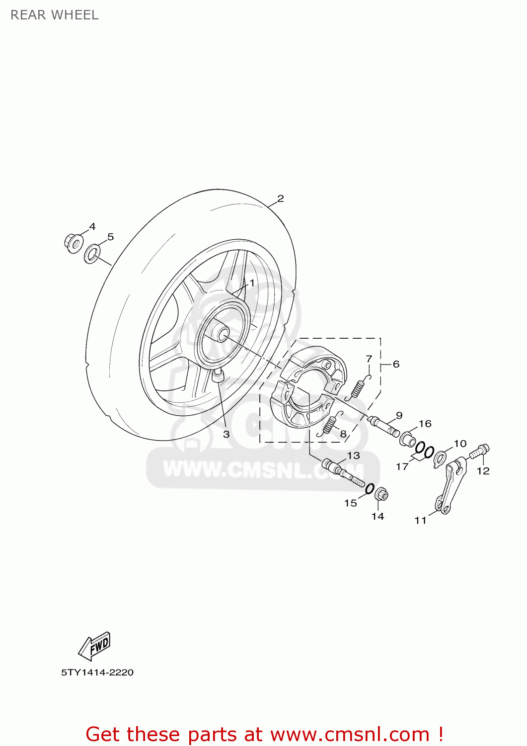Yamaha BRAKE SHOE SET (NAS) 5MLX253300 Yamaha BRAKE SHOE SET (NAS) 5MLX253300