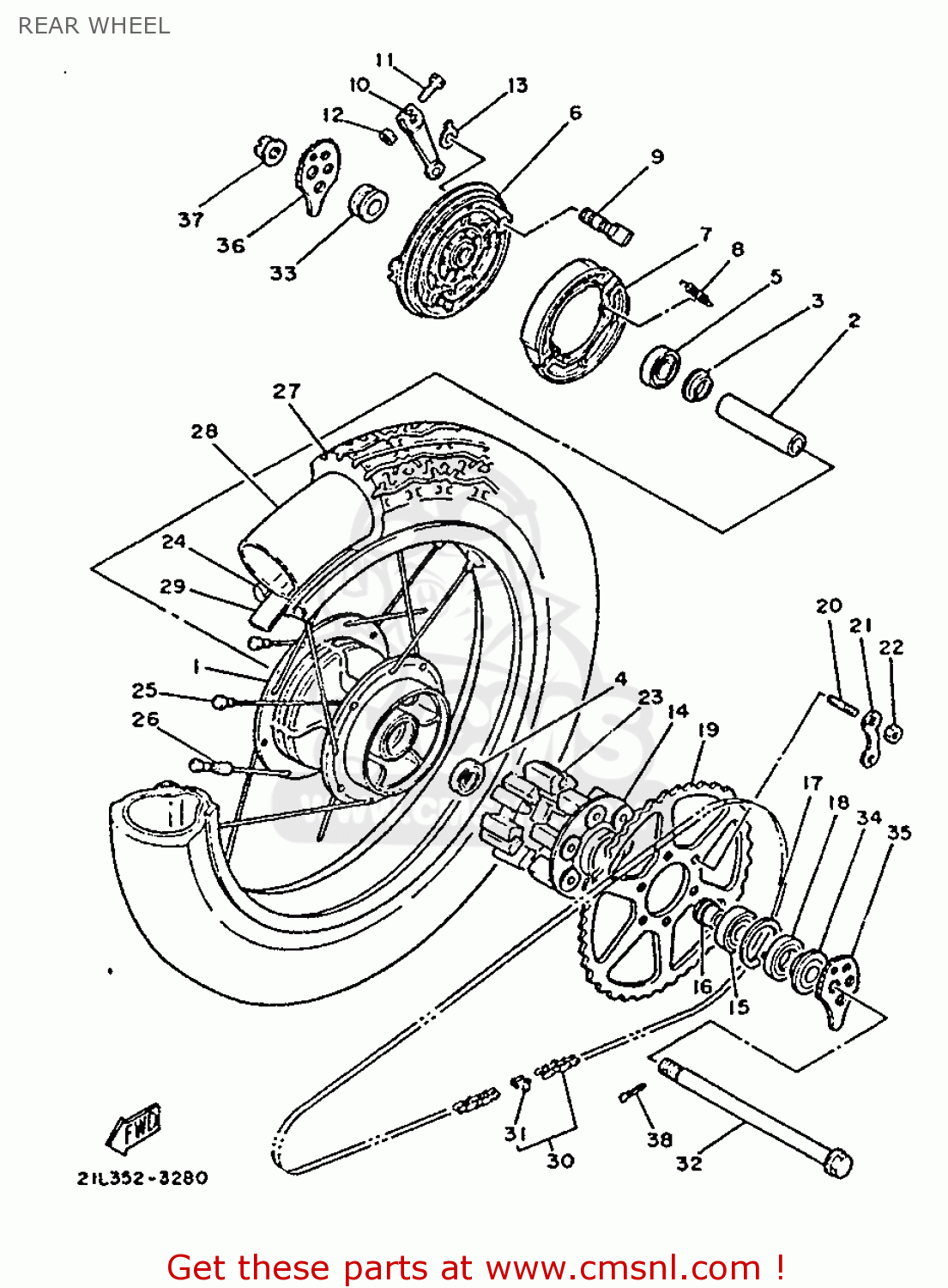 21LF53210035: Brake Shoe, Plate (nas) Yamaha - buy the 21L-F5321-00-35 ...