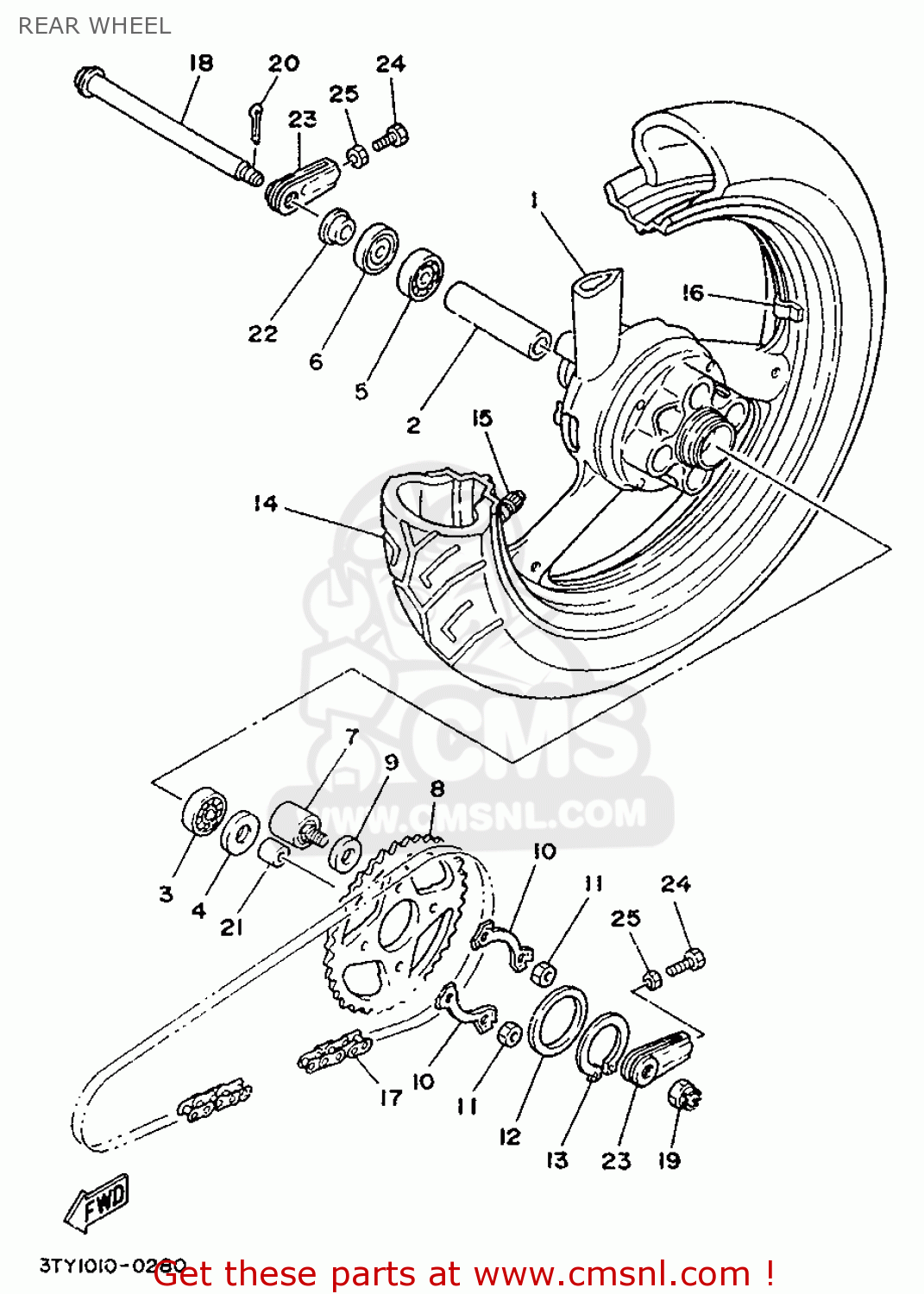 3PA2533800WN: Cast Wheel, Rear Yamaha - buy the 3PA-25338-00-WN at CMSNL