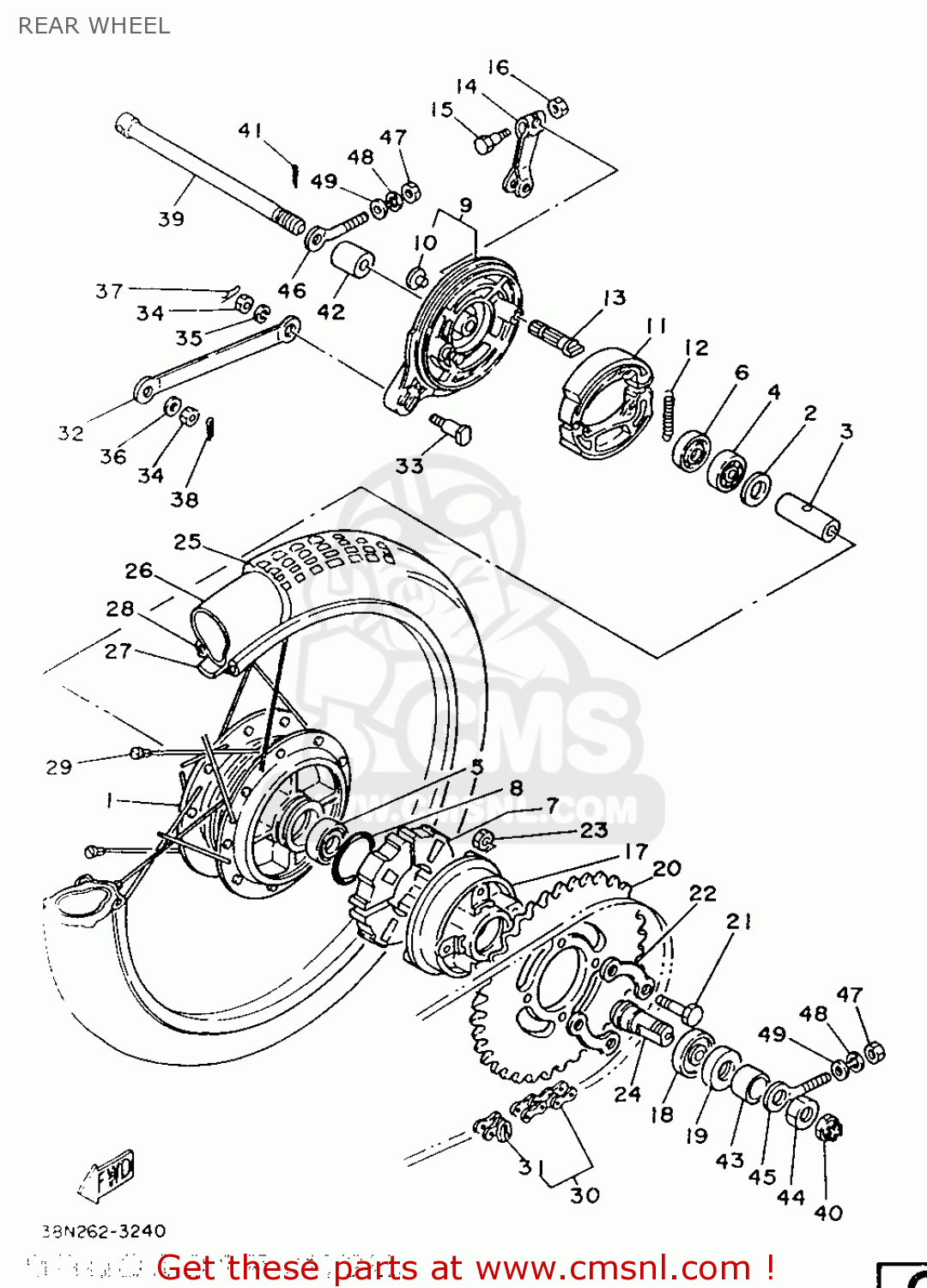 Yamaha GEAR, SPROCKET WHEEL (37T) 122254371033