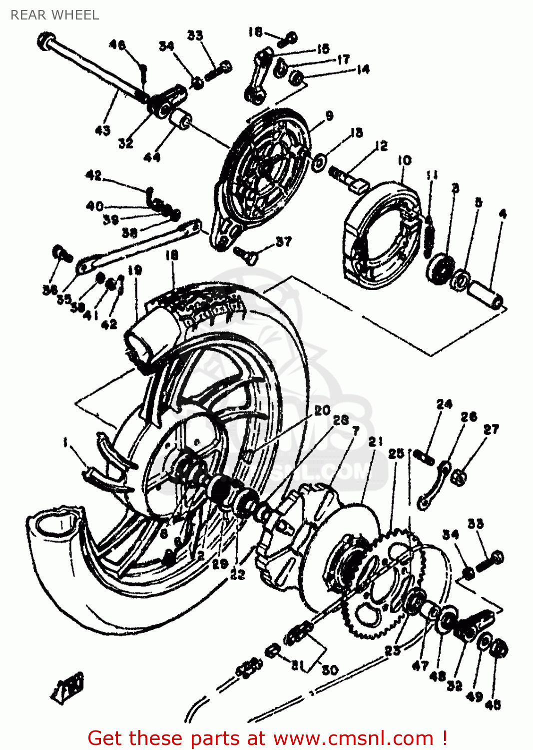 4L0253381098: Cast Wheel, Rear Yamaha - buy the 4L0-25338-10-98 at CMSNL