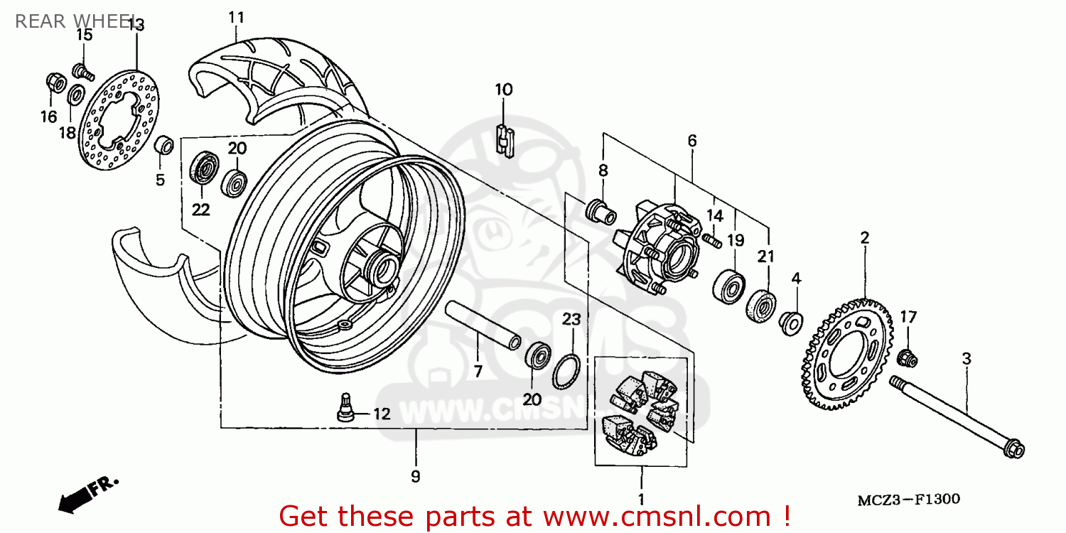 SPROCKET,FINAL DR for CB900F 2003 (3) CALIFORNIA - order at CMSNL