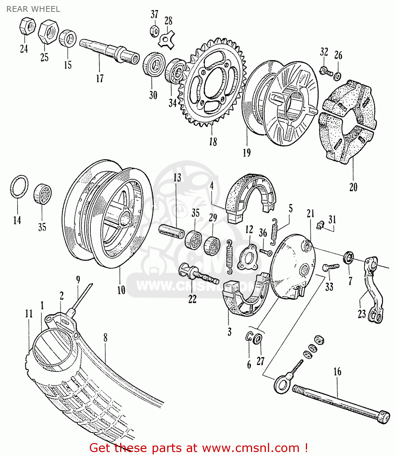 DAMPER, REAR WHEEL for C70 C71 CS71 1958 1959 1960 DREAM GENERAL EXPORT ...