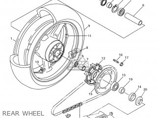 5FL253380033: Cast Wheel, Rear Yamaha - buy the 5FL-25338-00-33 at CMSNL