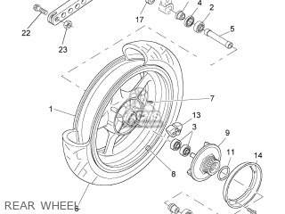 5JNF533800P0: Cast Wheel, Rear Yamaha - buy the 5JN-F5338-00-P0 at CMSNL