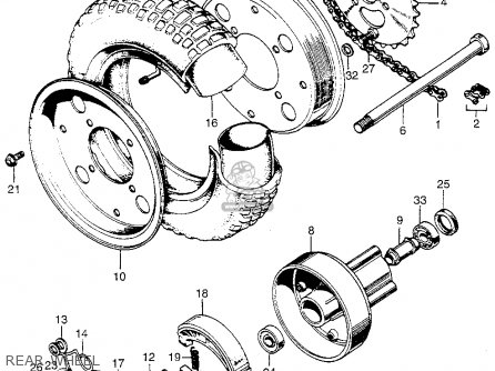 HUB,REAR WHEEL for Z50A MINI TRAIL K2 1970 1971 USA - order