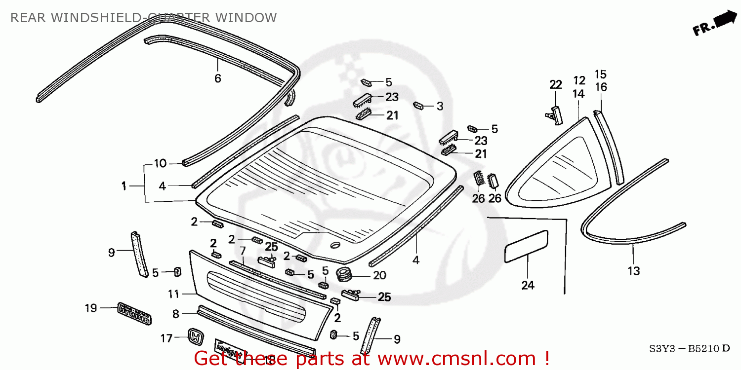 73526S3Y000: Rubber,wshld Dam Honda - buy the 73526-S3Y-000 at CMSNL