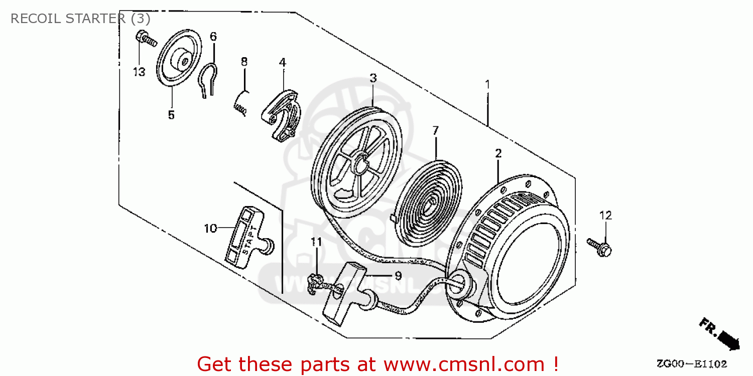 28400ZG0004ZB: Starter Assy.*r8* Honda - buy the 28400-ZG0-004ZB at CMSNL