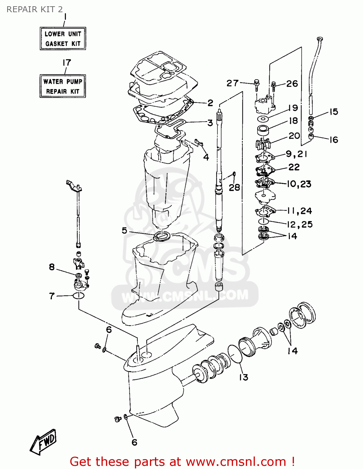 692W00780A Water Pump Repair Kit Yamaha buy the 692W00780A at CMSNL