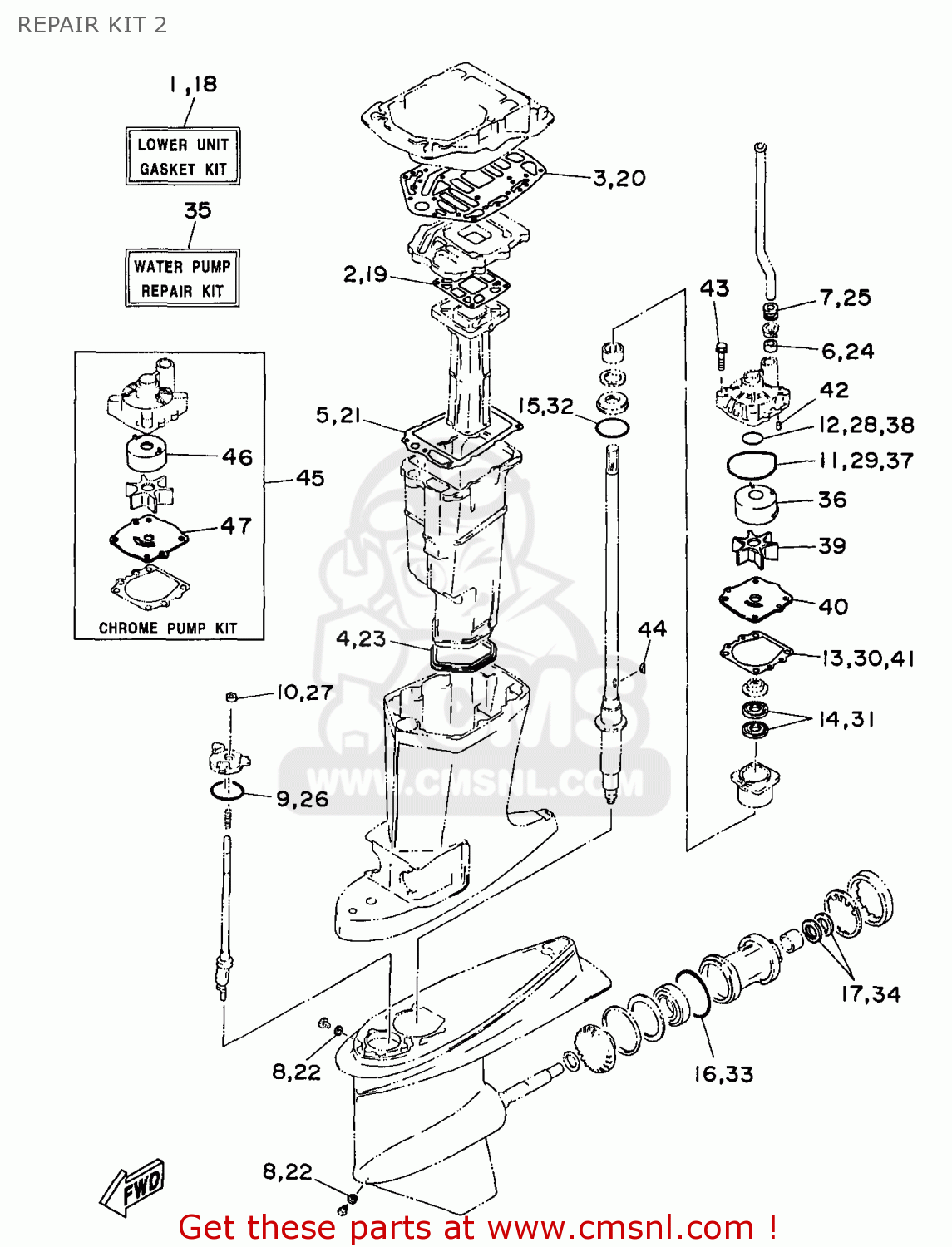 Yamaha GASKET KIT, LOWER UNIT (NAS) 6F3W0001C1