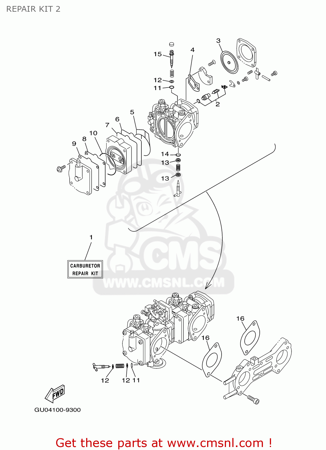 66EW009301 Carburetor Repair Kit Yamaha buy the 66EW009301 at CMSNL